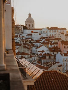 Sunrise from top of Lisbon, Portugal