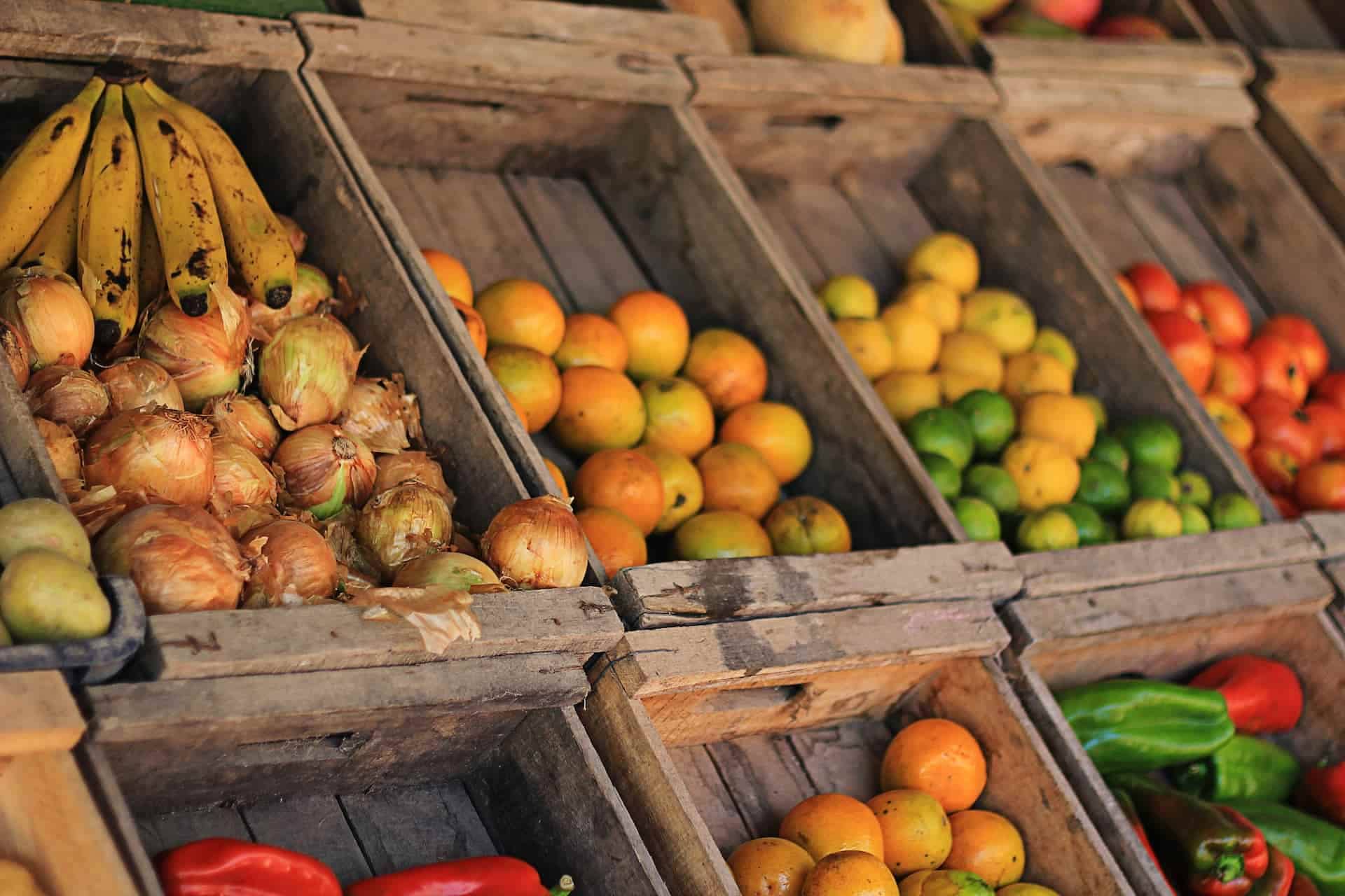 Fresh local produce in market in Uruguay