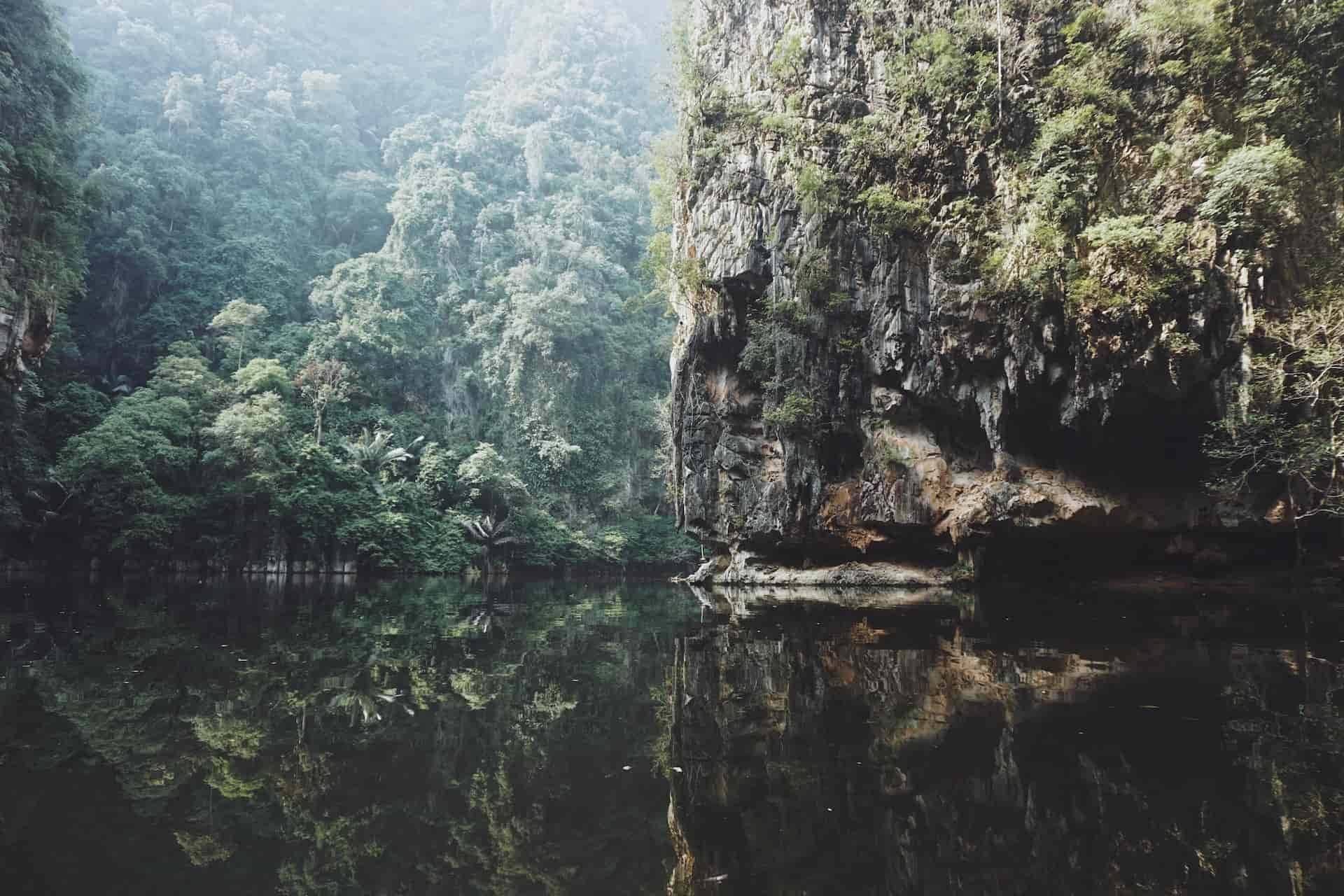 Hiking in jungle paths of hidden oasis in Ipoh, Malaysia