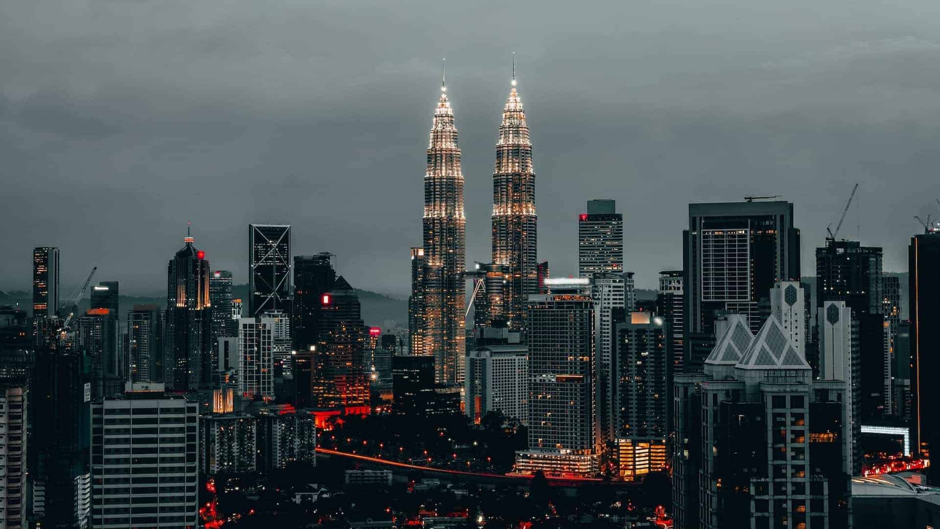 Kuala Lumpur towers at night, Malaysia