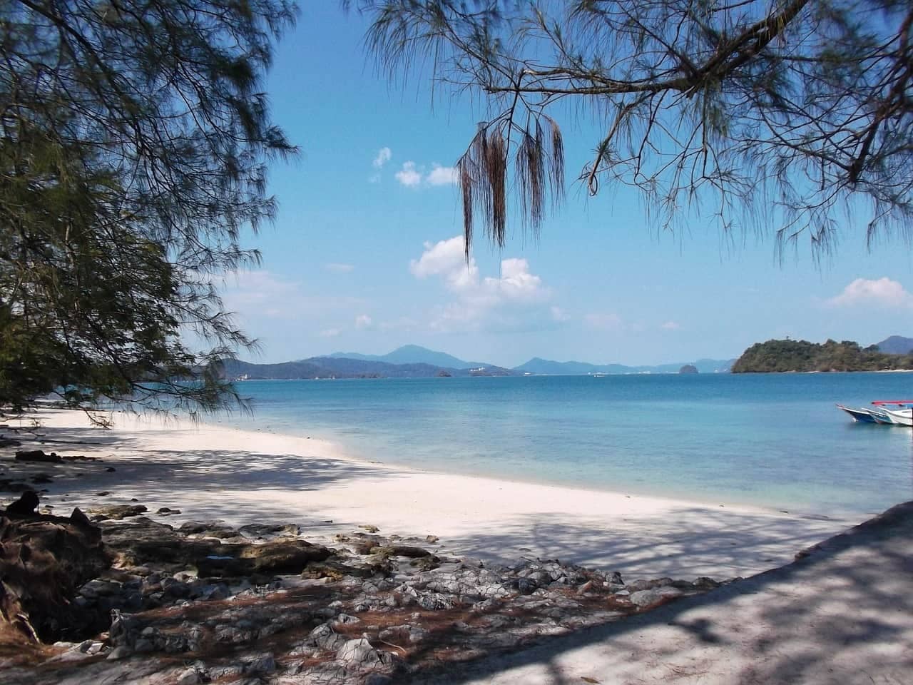 Beautiful beach with turquoise water in Langkawi, malaysia
