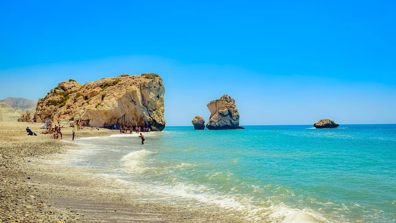 Aphrodite's rock beach view Cyprus