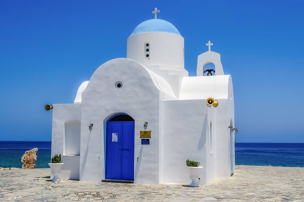 Beautiful church of Ayios Nikolaos at Protaras, Cyprus