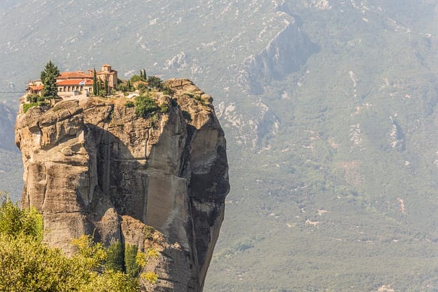 Meteora monastery hanging from the sky, Greece