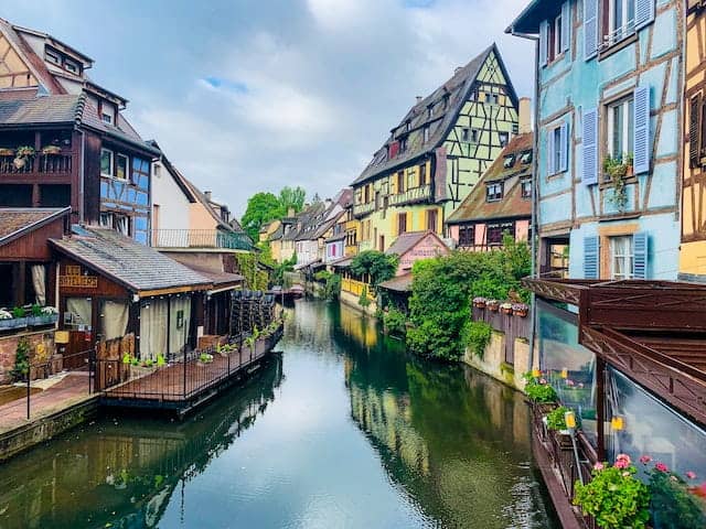 River town view of Colmar in France