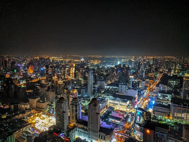 Bangkok Baiyoke Tower night lights, Thailand