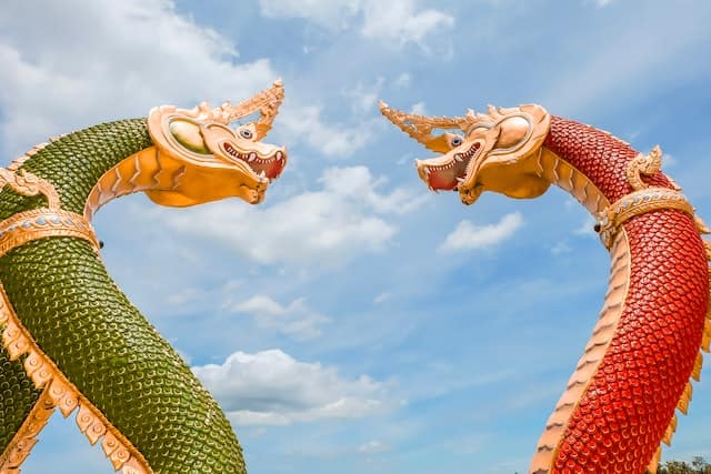 buddha giant snake serpant mythology, Thailand