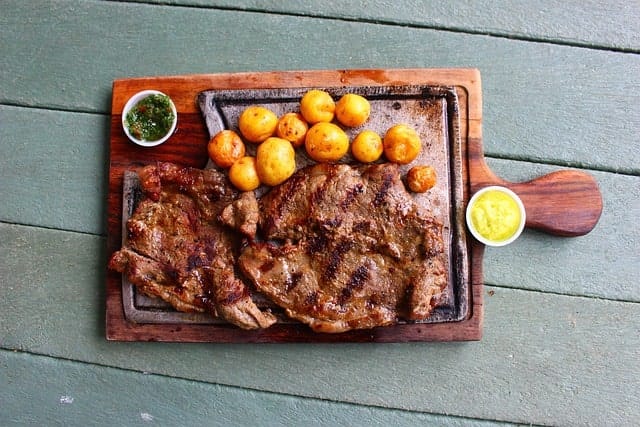 colombian luxury gastronomy meat and potatoes hungry