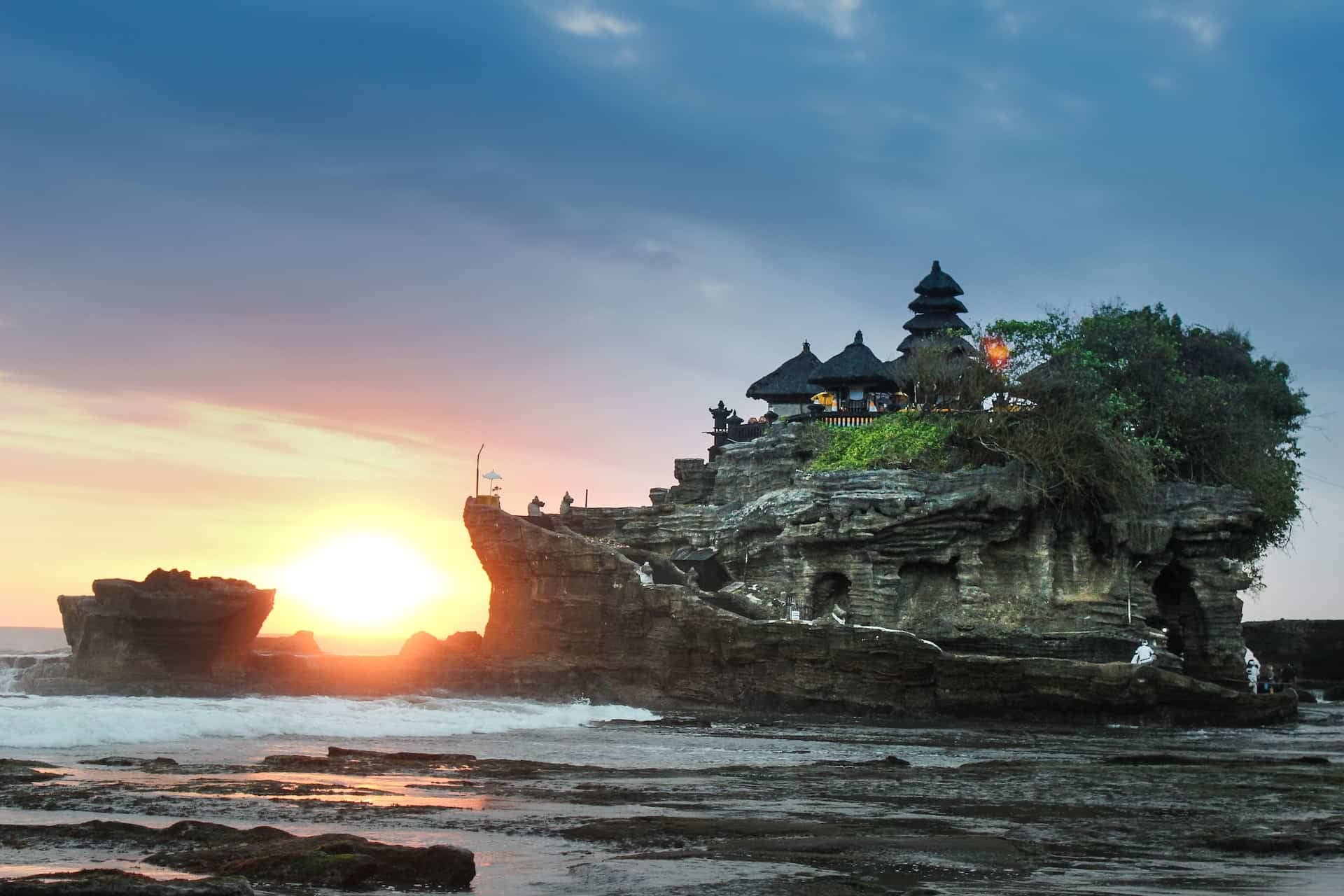 temple bali indonesia sunset